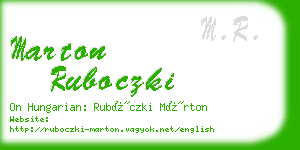 marton ruboczki business card